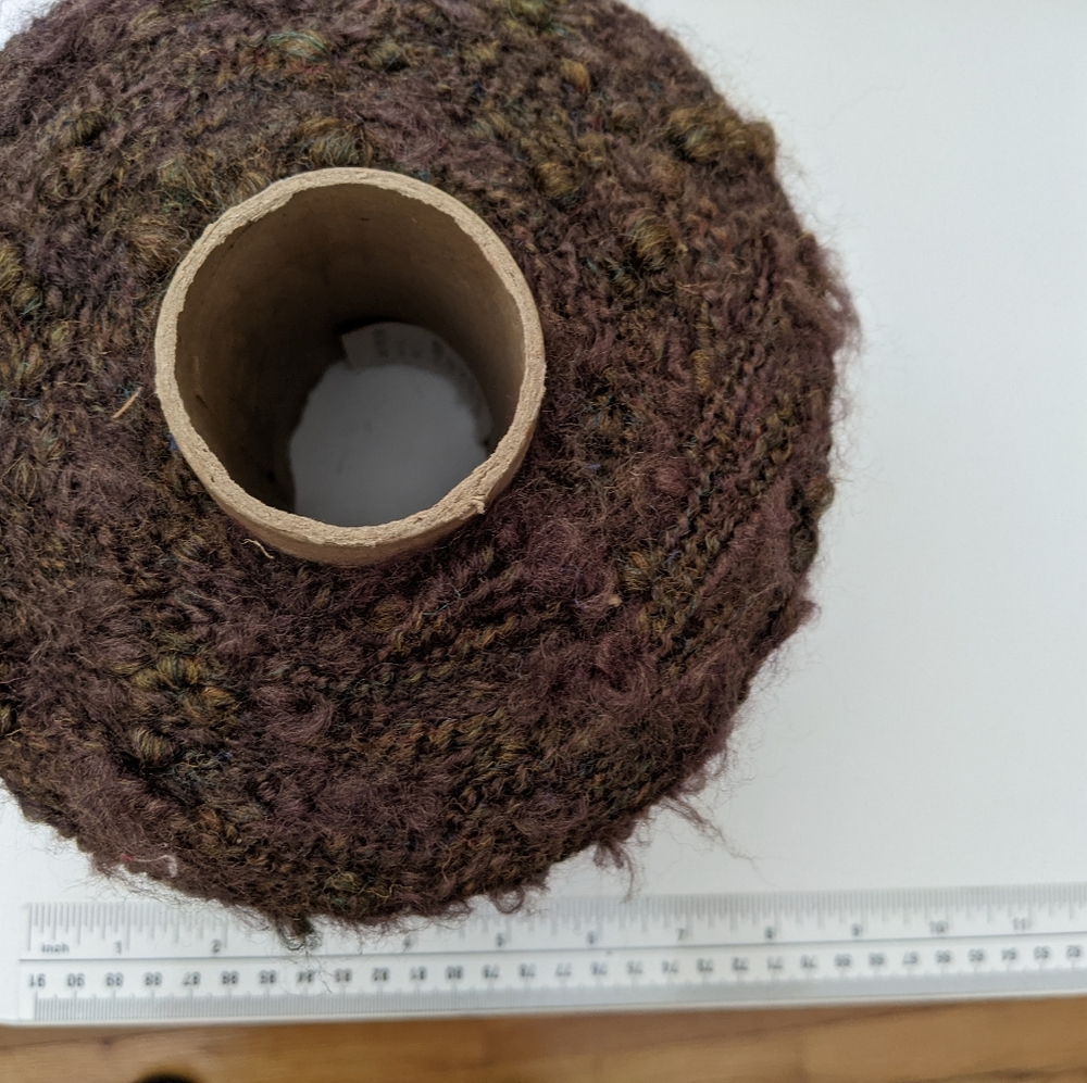 Soft French Boucle Brown cone yarn, mixture of fibers, Made in France - Picture 3 of 13